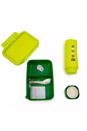Generic Microwave Safe Airtight Lunch Box & Water Bottle Set – Double Lock, Office, School, Home – Green