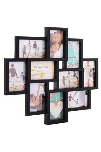 SERSIMO Wall photo frame, collage of 10 photos, 48x53cm, black