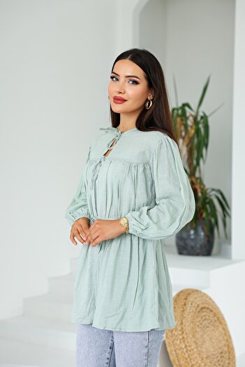 Vegove Front Gathered Long Tunic