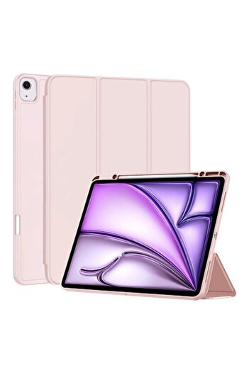 Dali Protective Flip Cover Flex Trifold for Apple iPad Air 13 2024, Stand, Pen Slot, TPU, Light Pink
