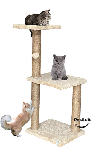 Petilux Welsoft Fabric Covered Jute Drawstring Cat Scratching Playground