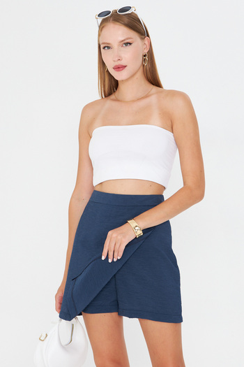 armonika Women's Dark Blue Shorts Skirt Arm-25Y001084