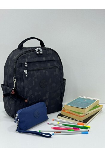 Sanmorris Unisex Water Resistant Crinkle Fabric Backpack with Laptop Compartment and Hanging Pen Holder