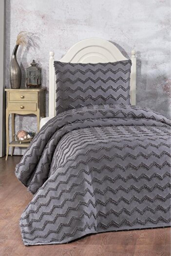 Çeyiz Diyarı Dowry Land Lumpa 2 Piece Single Pique Set Anthracite