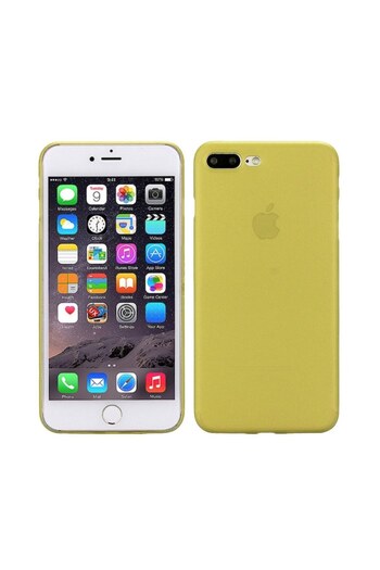 Bibilel Protective Case for iPhone 7 Plus, Yellow-Transparent