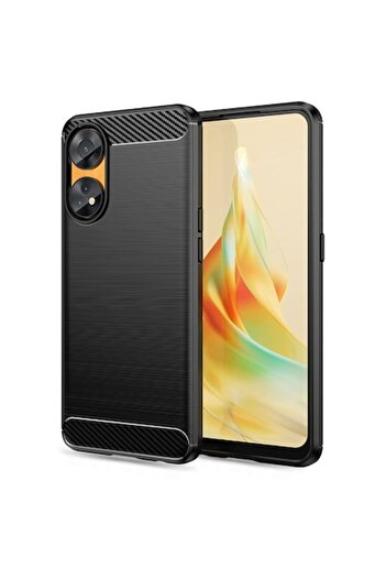 Bibilel Techsuit Carbon Silicone Case for Oppo Reno8 T - Black