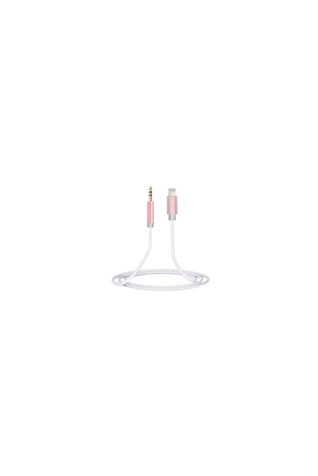 SOHO Lightning Cable to 3.5 mm Jack for Car, Compatible with iPhone, 1 m, White Pink