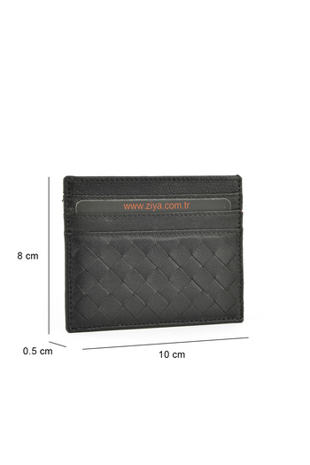 Ziya , Unisex Genuine Leather Card Holder 1539852Z05 Black