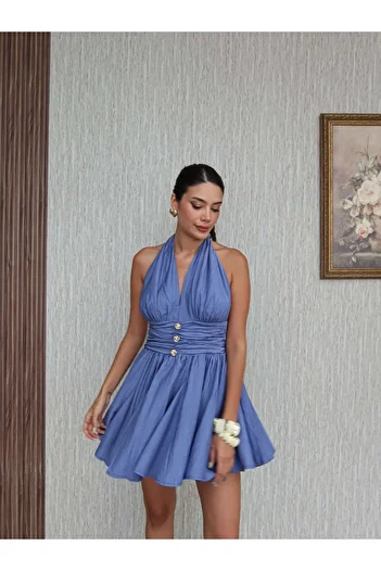 ESRAHELVACI Rochie mini cu decolteu Halter