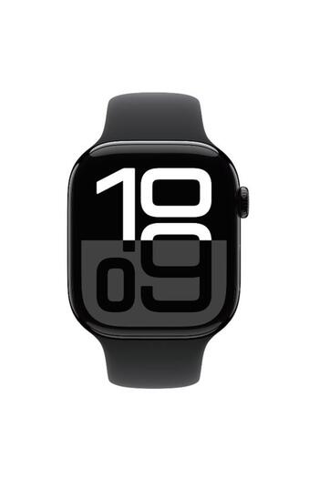 Apple Smartwatch Watch 10 GPS, Jet Black Aluminium 46mm, LTPO OLED, 64GB, Black Sport Band M/L