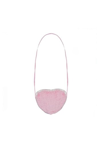 Bibilel Heart-shaped plush bag with strap, Pink