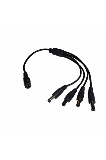 SOHO Cablu de alimentare CC de la 2,1 mm mamă la 4 mm mascul CC, 30 cm, negru