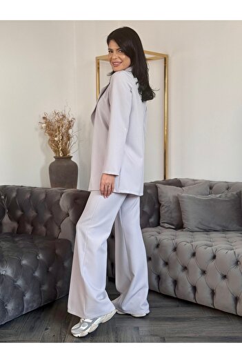 RAMONA BADESCU EXCLUSIVE Elegant Women's Suit with Wide Jacket and Flared Pants