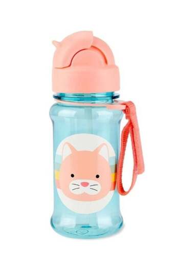 Skip Hop Tritan Water Bottle with Straw Cat