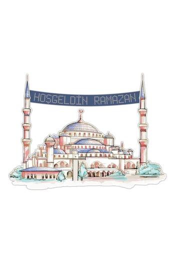 HALL BREATHE Hoşgeldin Ramazan Temalı Beyaz Kağıt Ayasofya Cami Maketi 125x90 cm