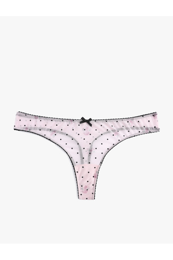 Koton Ribbon Detailed Polka Dot Tulle String Panties