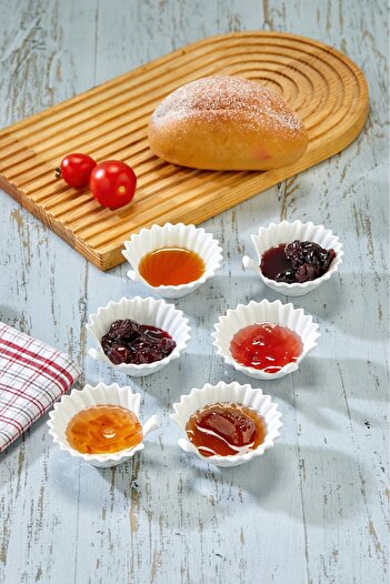 Cooker Set of 6 White Porcelain Jam Bowls 7.5X7.5 cm