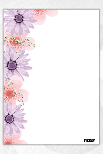 Ficksy Flower Note Paper - A5 Size - 50 Sheets - Notepad - Memopad - Memo Pad - to Do List - Notebook