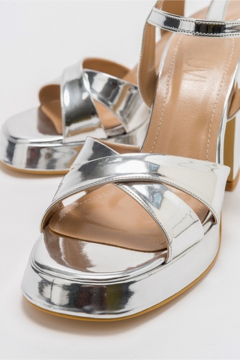 LuviShoes Henry Silver Women's Platform Heeled Shoes