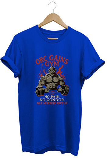 remonz Orc Gym Lotr Regular Fit 100% Cotton Soft Textured Crew Neck T-Shirt