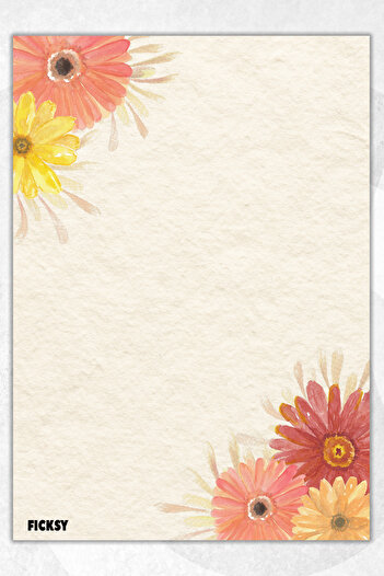 Ficksy Flower Note Paper - A5 Size - 50 Sheets - Notepad - Memopad - Memo Pad - to Do List - Notebook