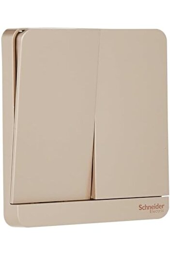 Schneider Electric E8332L1_WG AvatarOn Gold - 1-way Plate Switch 2 Gang - 16AX - Gold