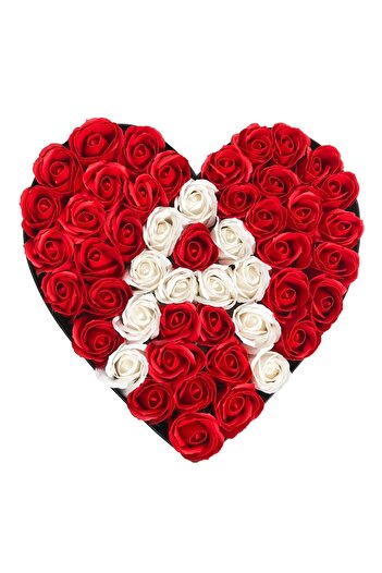 Colorissima Letter A from Roses - Heart-shaped Box, Colorissima, 29cm