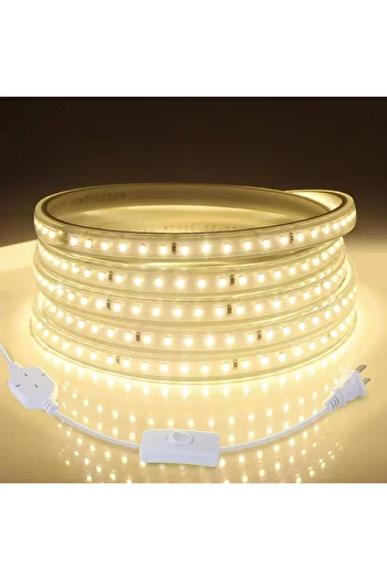 SDX Market SMD 5050 Strip Light Hose, 10 m 600 LEDs, Warm White, with power supply included