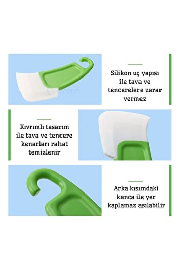 PERİBOİA Silicone Tip Dish Cleaning Scraper Spatula
