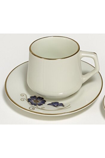 esdekor Evaliza Nostalgia Butterfly Double Coffee Cup Set 2 Pieces 1 Person 130ml