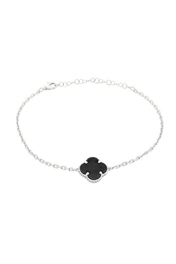 Bijuteria SORELLY Bratara Argint Floare cu Onix 1 cm