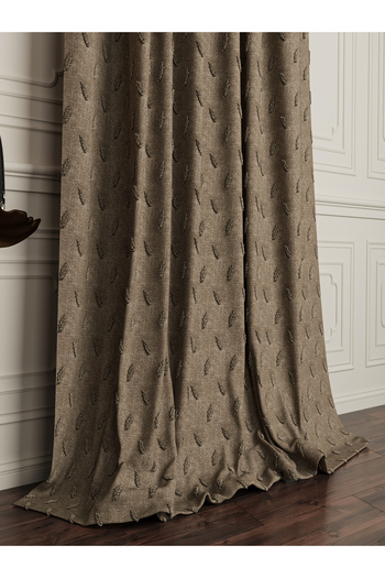OnyxHome Barcelona Linen Bearded Fon Curtain Khaki