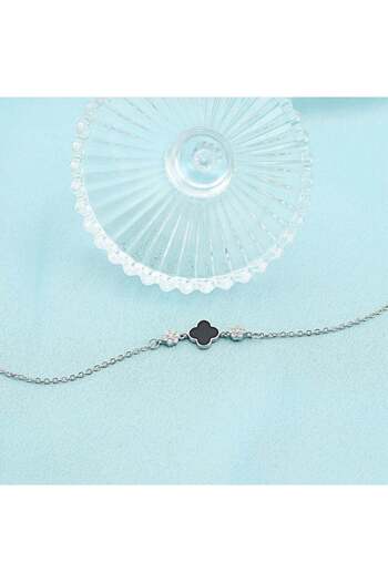 Bijuteria SORELLY Bratara Argint Floare cu Onix si Zirconia
