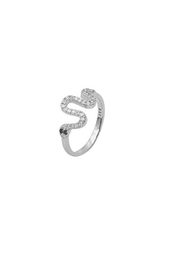 Bijuteria SORELLY Inel Argint Minimalist Snake cu Pietre Zirconia 11