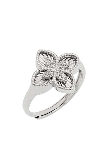 Bijuteria SORELLY Inel Argint Reglabil Floare cu Striatii