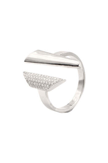 Bijuteria SORELLY Inel Argint Half Cut cu Pietre Albe 20