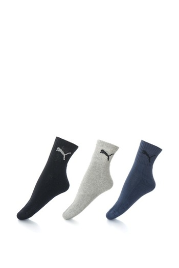 Puma , Set de sosete scurte - 3 perechi, Unisex, Negru/Gri/Albastru, 39-42