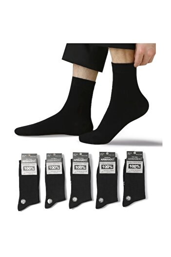 OEM Men's Socks, Armando, Pack of 5 Pairs, Cotton, Black, 39-42 EU