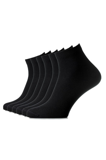 OEM Set 6 pairs short seamless combed cotton socks, 41-43, black
