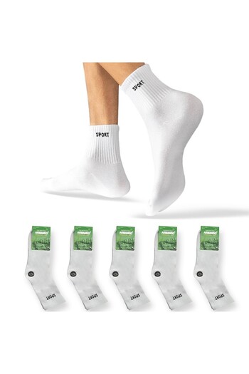 OEM Men's Sports Socks Armando, Cotton, White, Set of 5 Pairs, EU Size 39-42