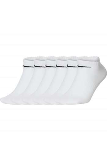 Nike Set 6 pairs of Everyday Lightweight Socks, White, Size 42-46