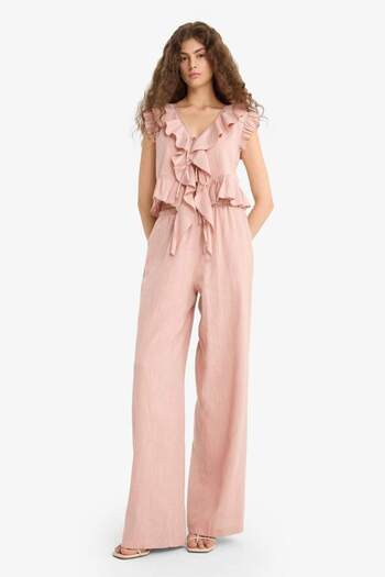 DeFacto Pants Wide Leg Double Pocket Regular Waist Standard Size D1009Ax24Hs