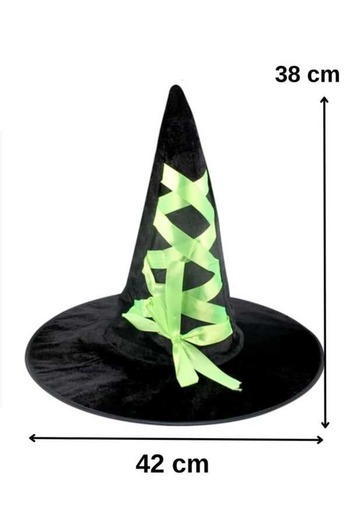 CANSIN Halloween Ribbon Witch Hat Green