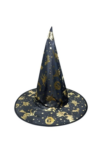 CANSIN Halloween Witch Hat Gold Patterned