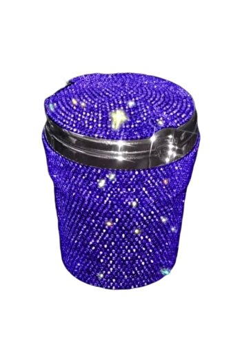 OEM Scrumiera pentru masina, cu led, Albastru, portabila, metal