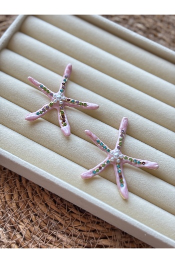 lotusbybuket Pemde Steel Earrings with Sea Star Stone Details