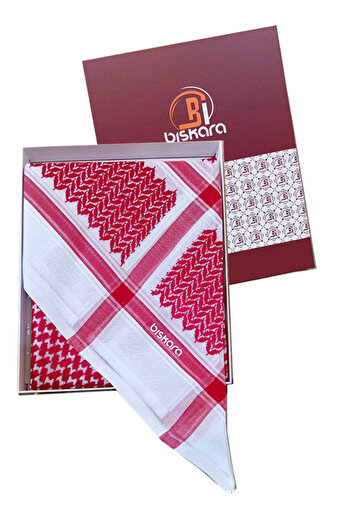 Bisk Red shemagh from Biscara, excellent quality