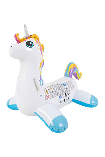 Fab N Funky Unicorn Theme Pool Ride On, Stunning, Aquatic Delight, Pool Fun, 3 Years+, 105 x 75 x 86 cm - White