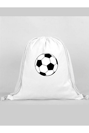 Özcan Tasarım Black and White Printed Backpack - Drawstring Sports Bag