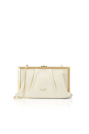Lavie Luxe Women's Pleatz25 frame clutch (Off White)